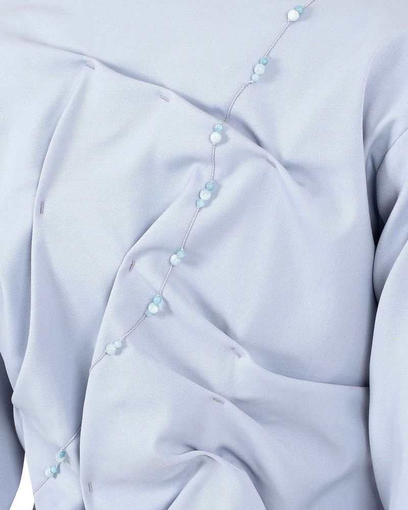 DOZI - Beaded Slim Jacket _ Sky Blue