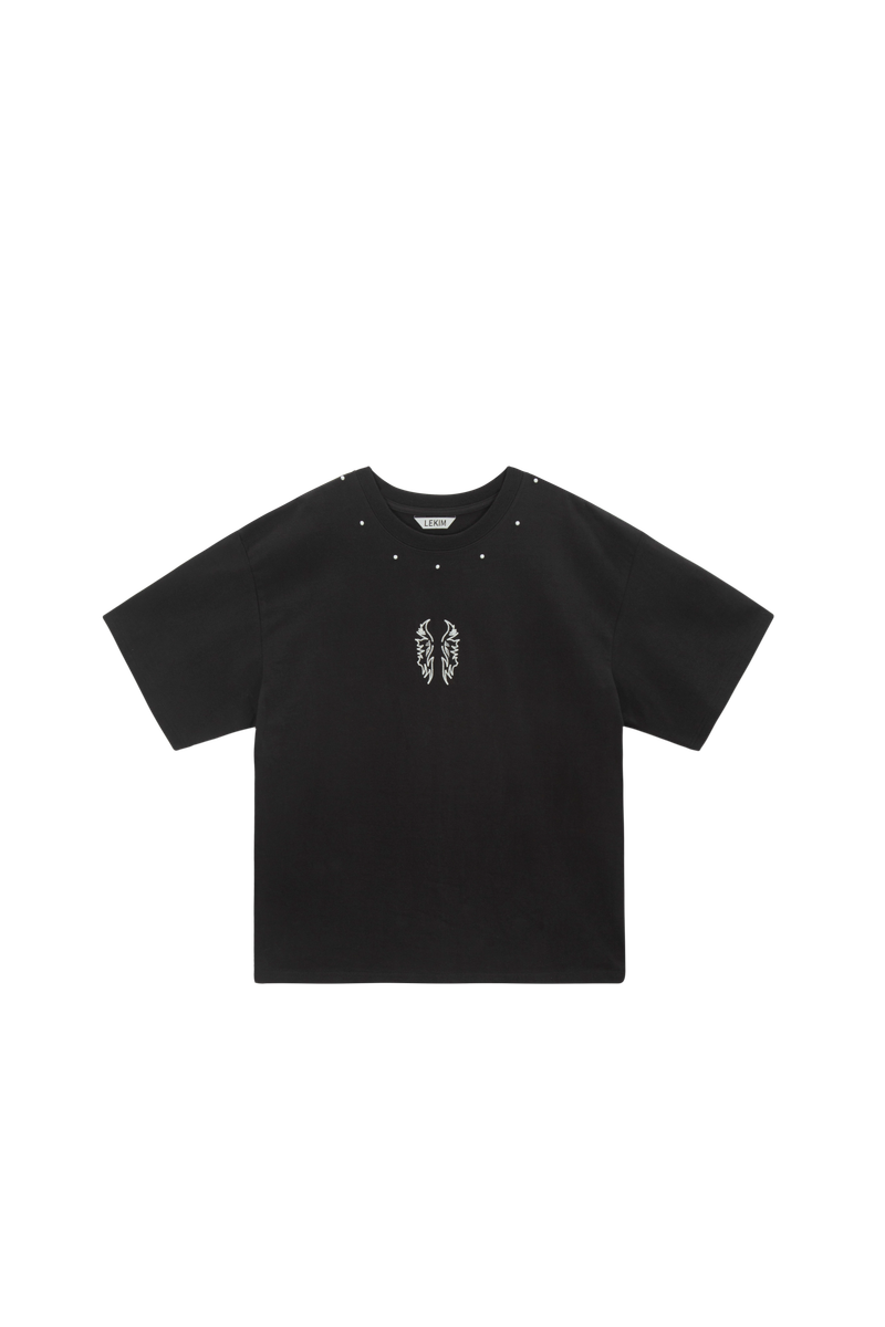LEKIM（レキム）の「ウエスタンスタッドTシャツ（ブラック）（トップス）」