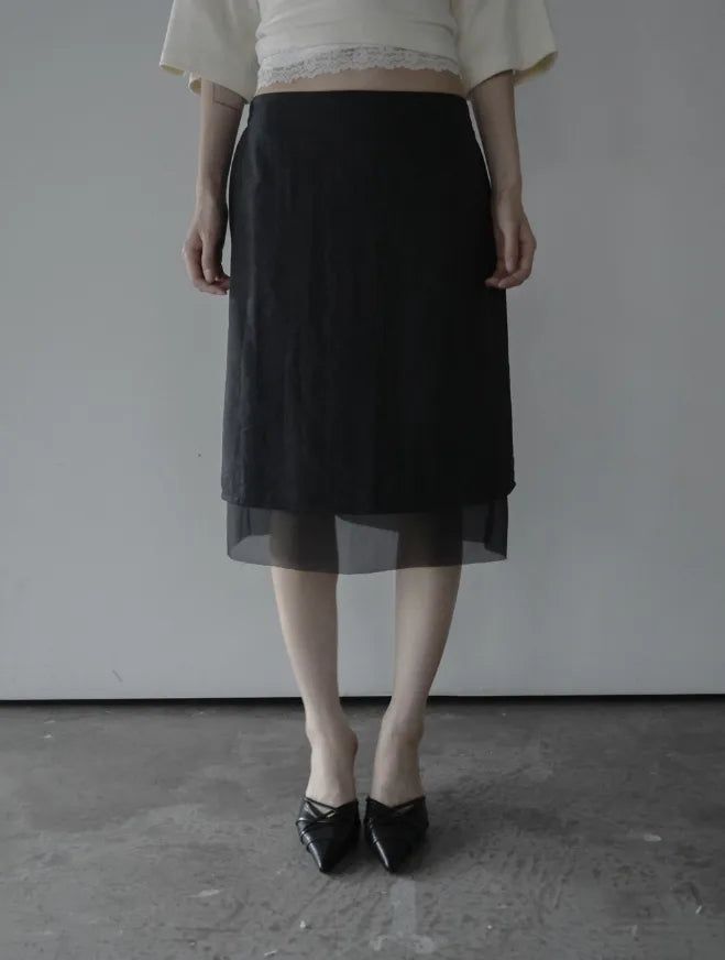mnem（ムネム）の「Louis Layered Midi Skirt（Skirts）」