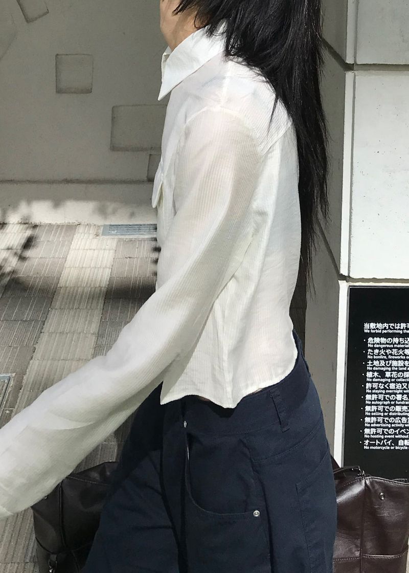  ASYMMETRIC STRIPE SHIRT
