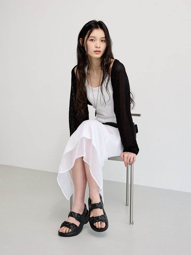 Pepper Salt Sandals - Black