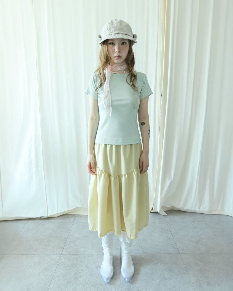 MONET LACE SHIRRING SKIRT