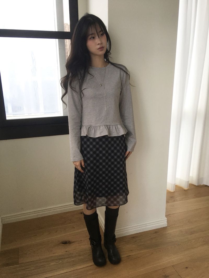 Plaid Midi Skirt