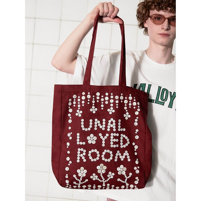 BUTTON LOGO ECO BAG / BURGUNDY