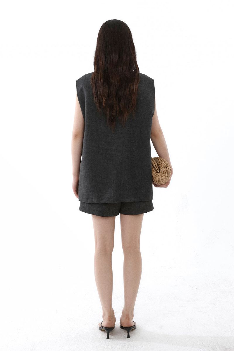 FRONT BELT SHORTS_CHARCOAL