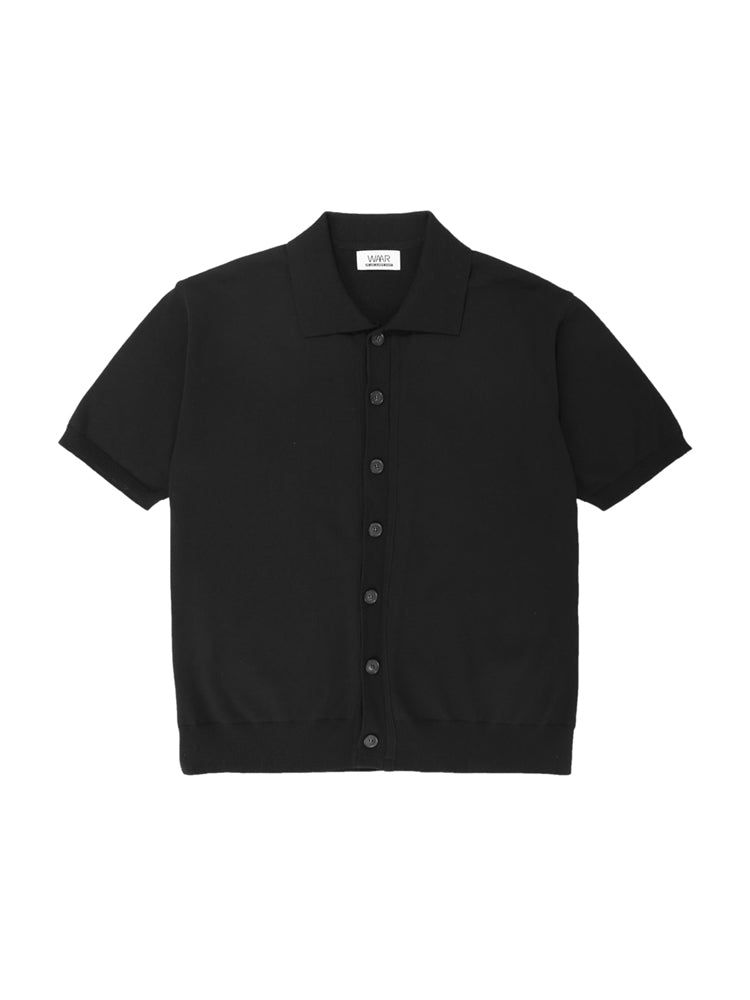 T1015 OPEN SHORT-SLEEVED KNIT_BLACK