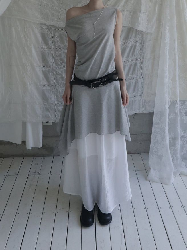 Sella Shirred Flare Long Skirt