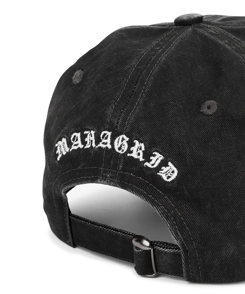 VINTAGE WASHED SLASH LOGO BALL CAP_CHARCOAL