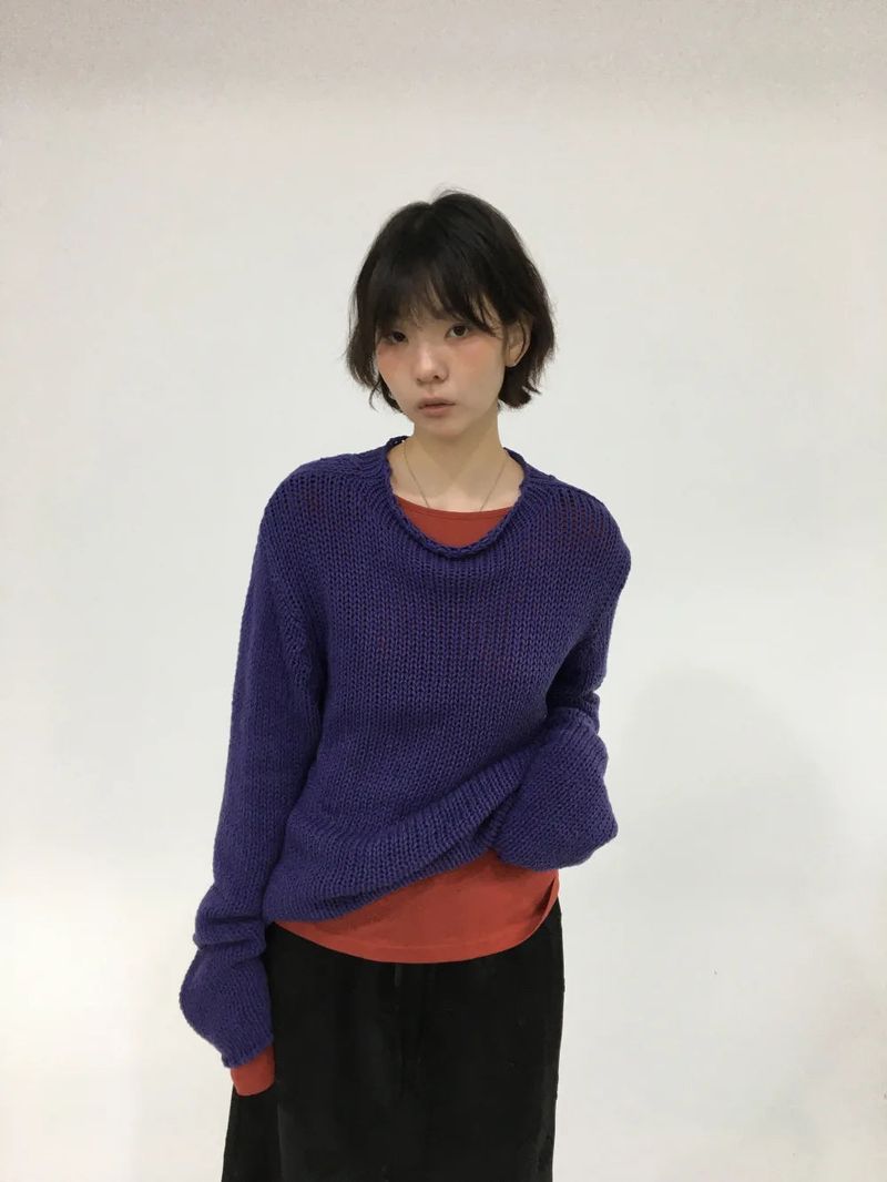 Rolled Neck Russly Knit (4color)