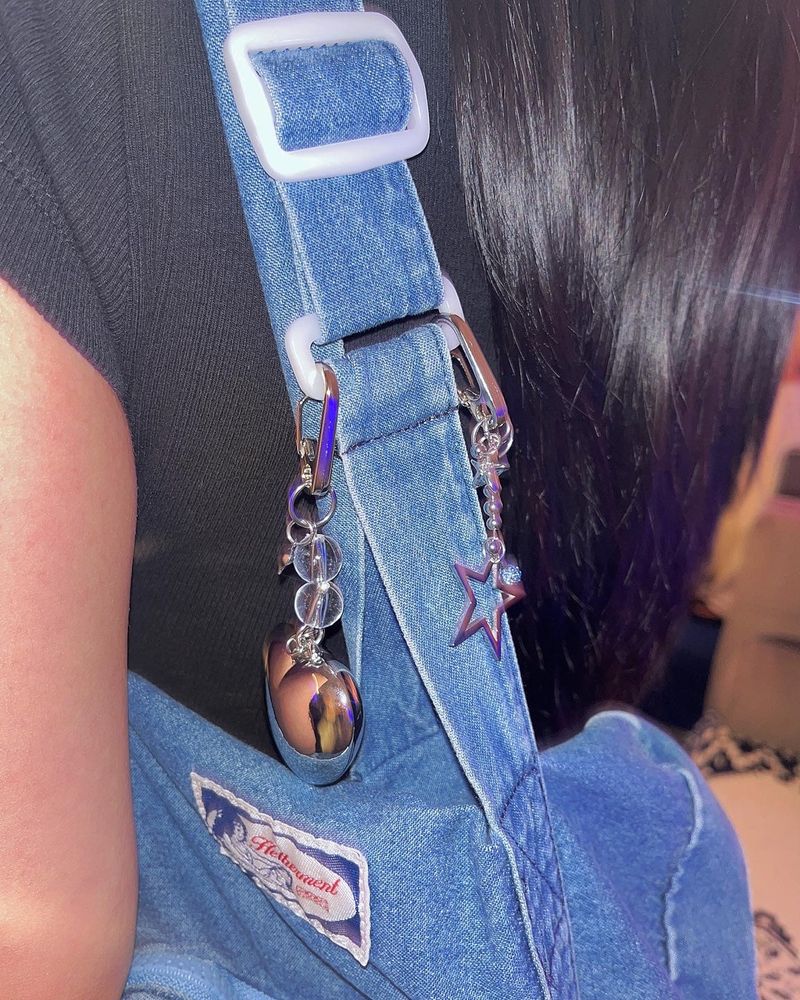 Pierced plumpy heart keychain
