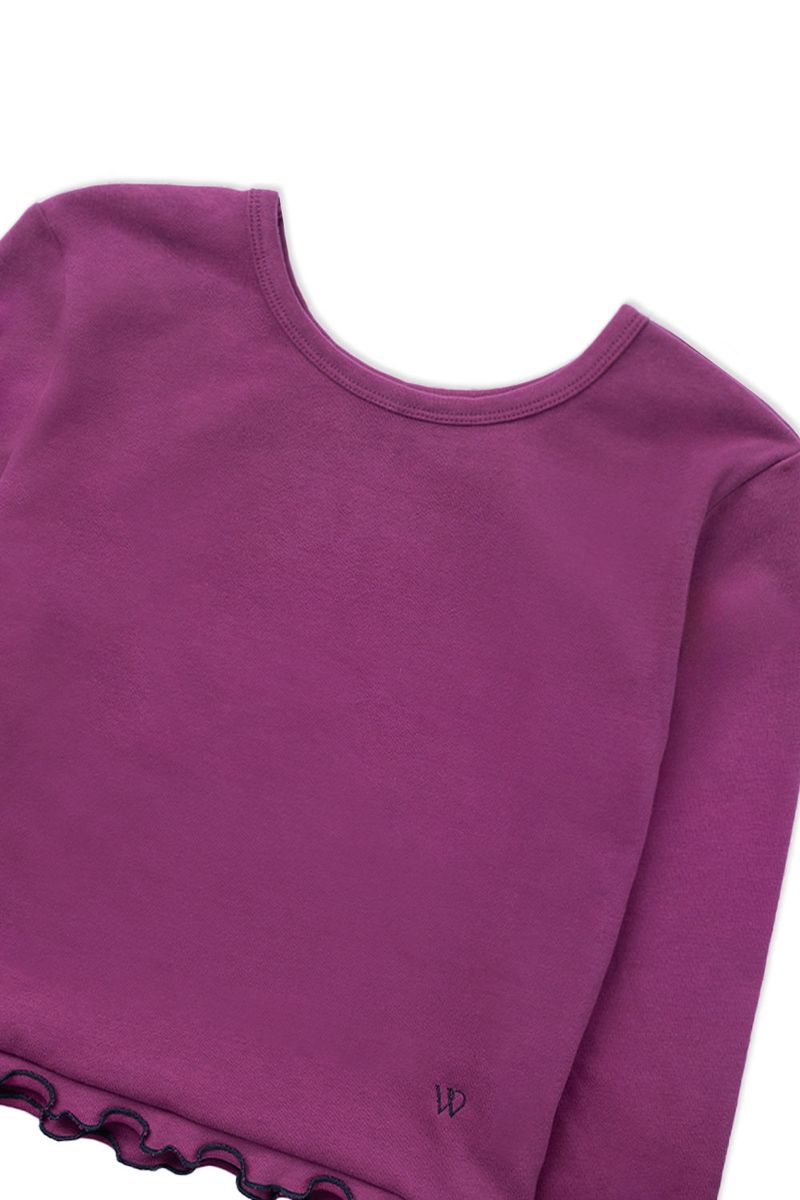 Frill crop t-shirt_purple