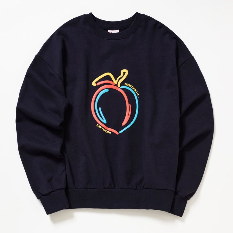 PEACH EMBOSSED PRINT SWEATSHIRT_NAVY