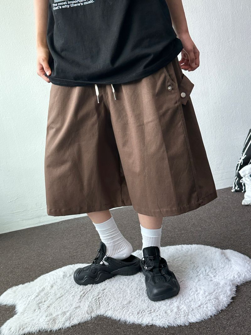 Jien Side Snap Cotton Bermuda Shorts 5color