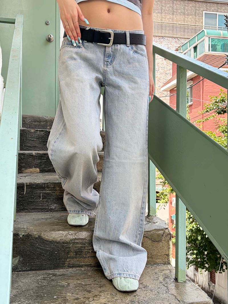 MUZESEOUL(ミューズソウル)の「Pink teen low wide denim(Pants)」