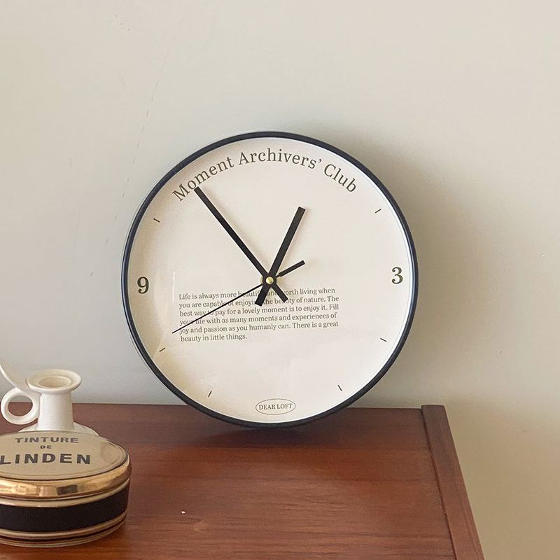 Lettering Silent Wall Clock