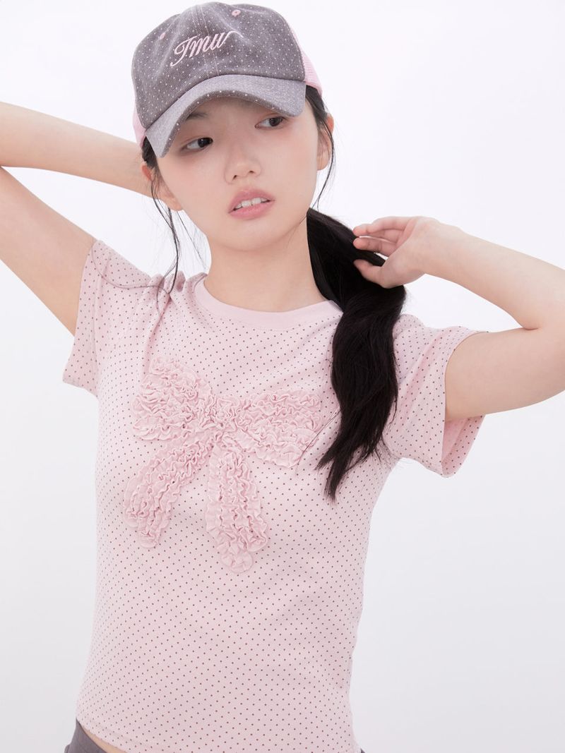 Cotton Dot Two-tone Trucker Cap(COCOA)