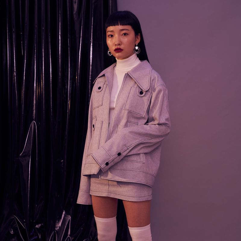WHITE denim skirt