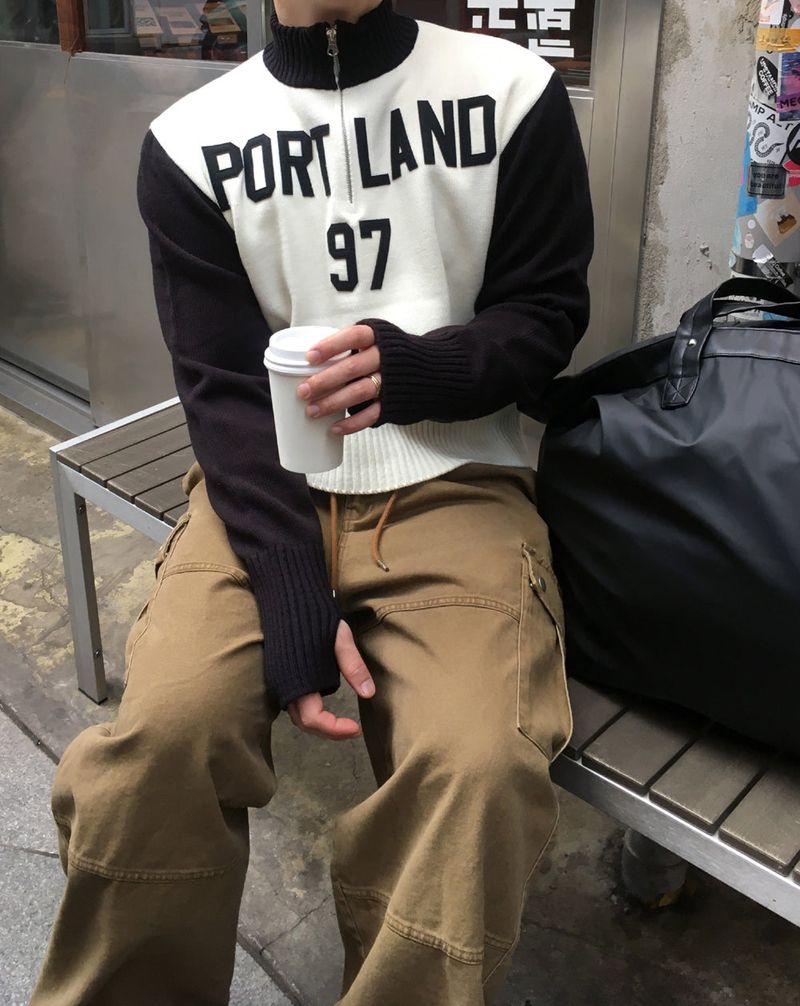 No.1577 PL half ZIP fh KNIT