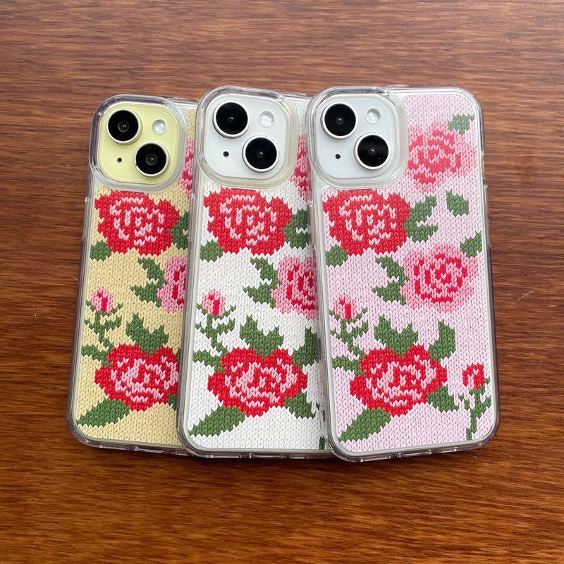 ROSES KNIT HARD JELL CASE_PINK