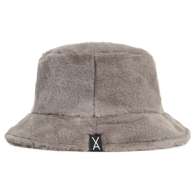 Fur logo point bucket hat GRAY
