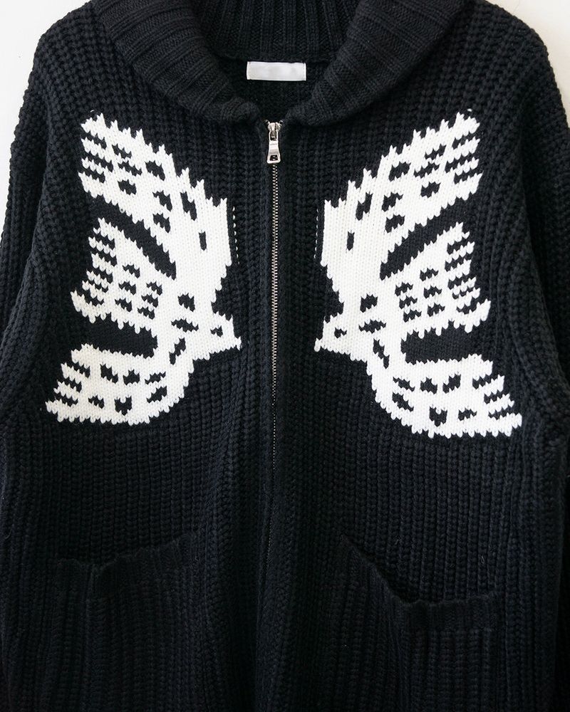 Rebel Shawl Collar Knit Zip-Up