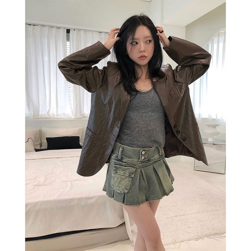 Over Leather Jacket