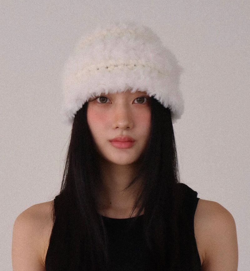 mondaywool（マンデーウール）の「 mix fur hat (ivory)（Hats）」
