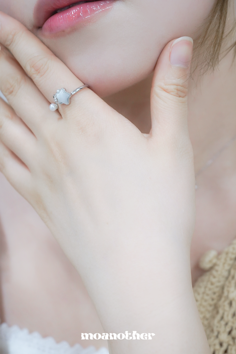 Milk Star Open Ring