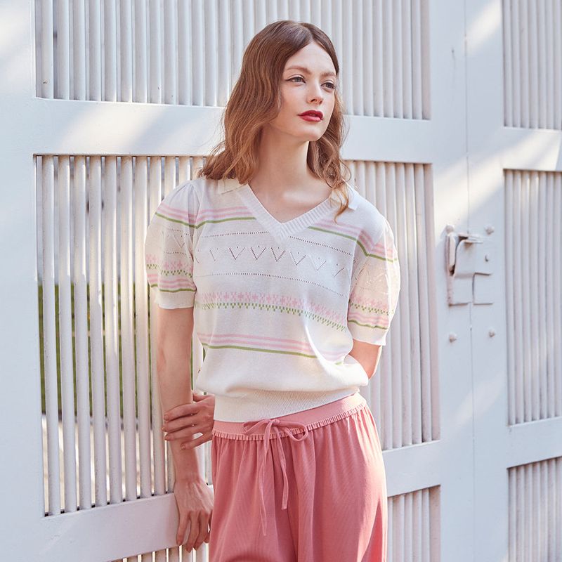 VITALSIGN(バイタルサイン)の「V-Collar Summer Knit (IVORY)(Tops)」