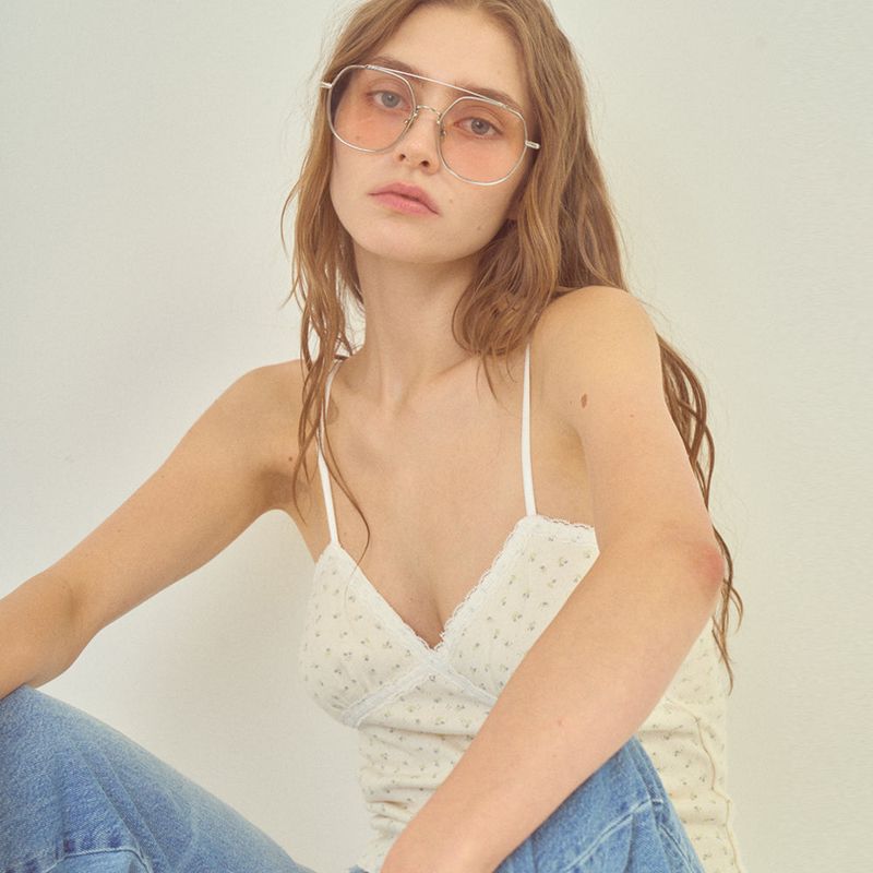 Flower Lace Sleeveless Ivory