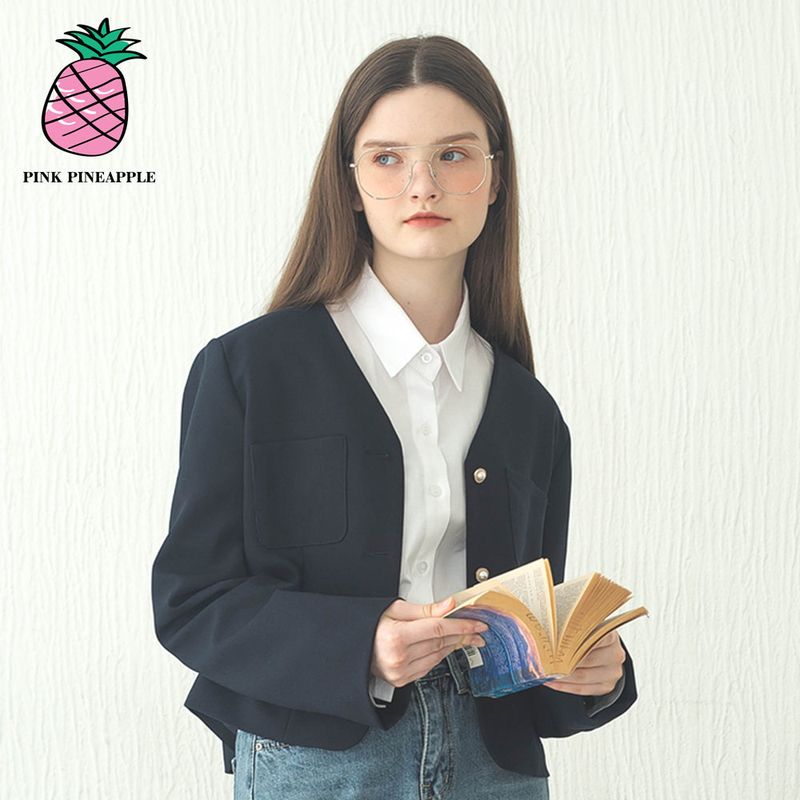 PINK PINEAPPLE（ピンクパイナップル）の「V-NECK JACKET (2COLOR)（Jackets/Outerwear）」