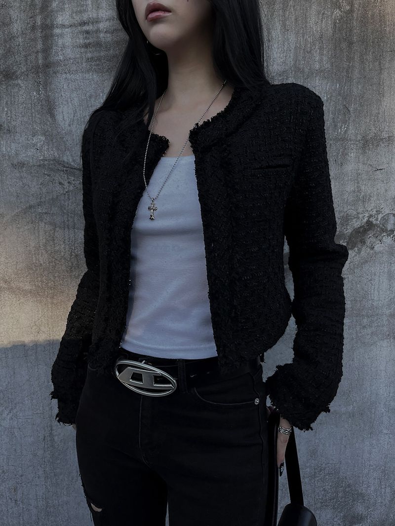 cropped tweed jacket (2color)