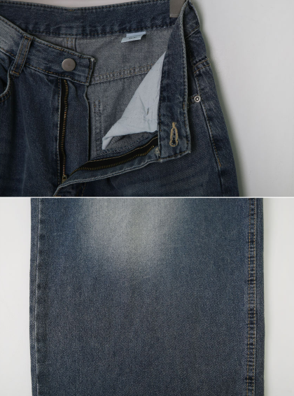 Blue Deep Washed Denim Wide Pants
