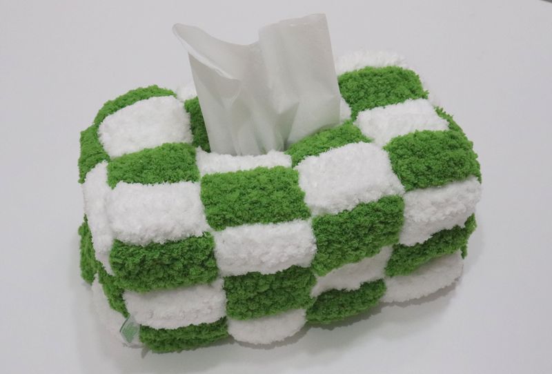 EOHWORKS(エオワークス)の「グリーンチェッカーボードティッシュケース(インテリア)」