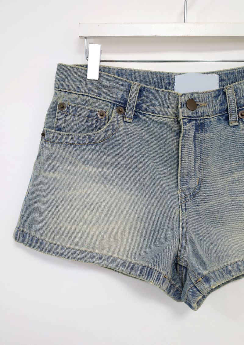 Basic Washed Short Denim Shorts