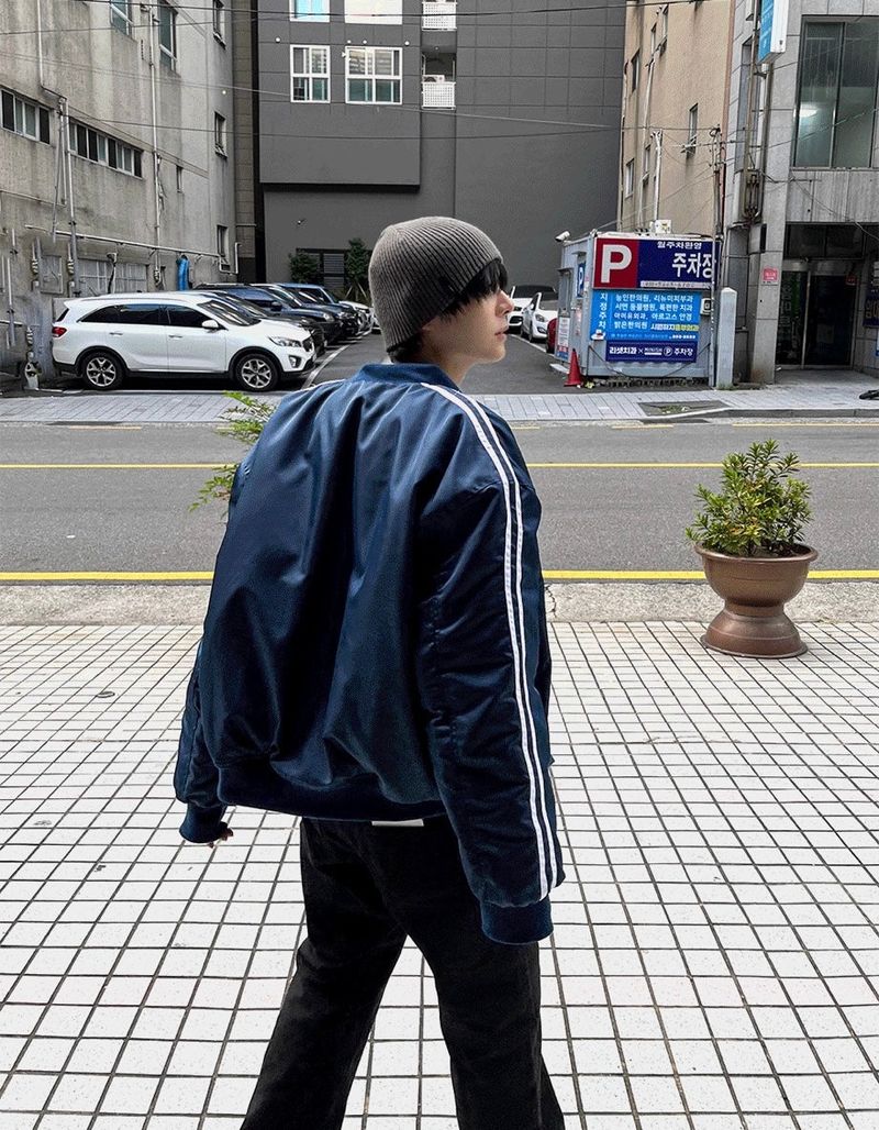 Cropped Track MA-1 Down Jacket