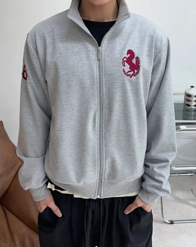 Nica Horse Embroidered Zip-Up