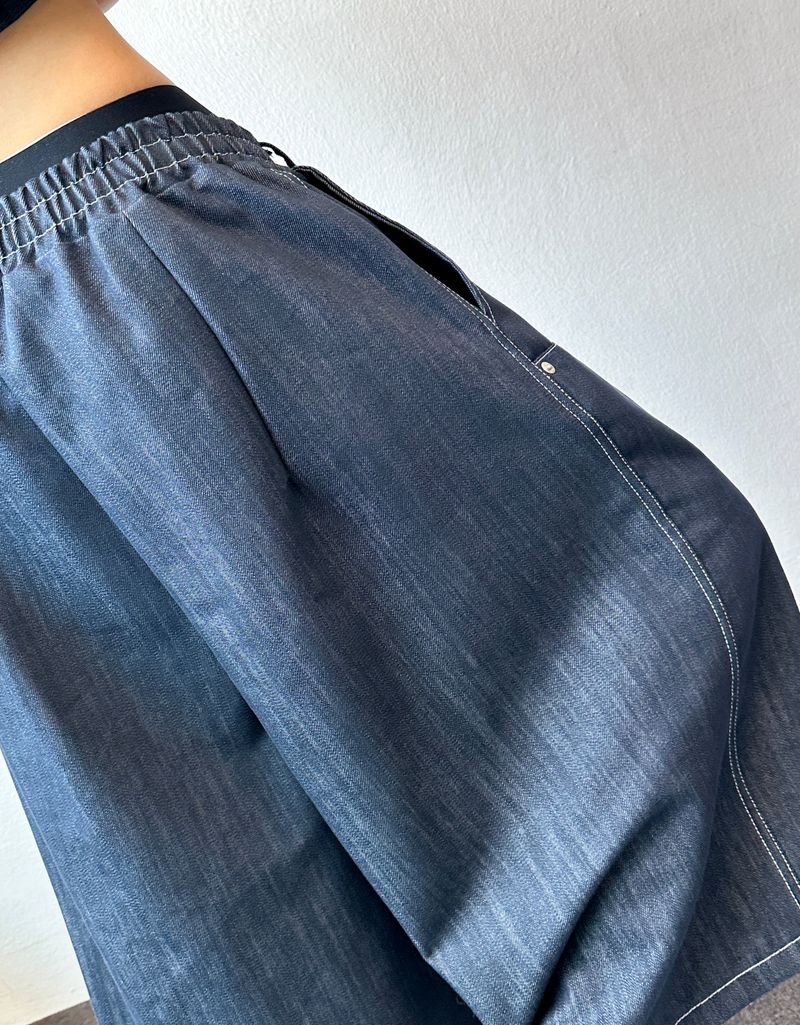 Daryl Rivet Stitch Raw Denim Bermuda Shorts 2color