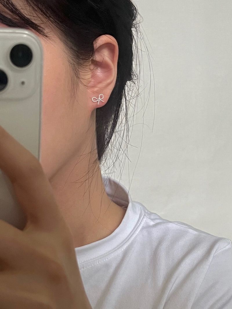 (silver925) Ribbon earrings