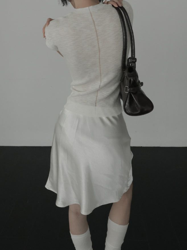 Riel Satin Midi Skirt