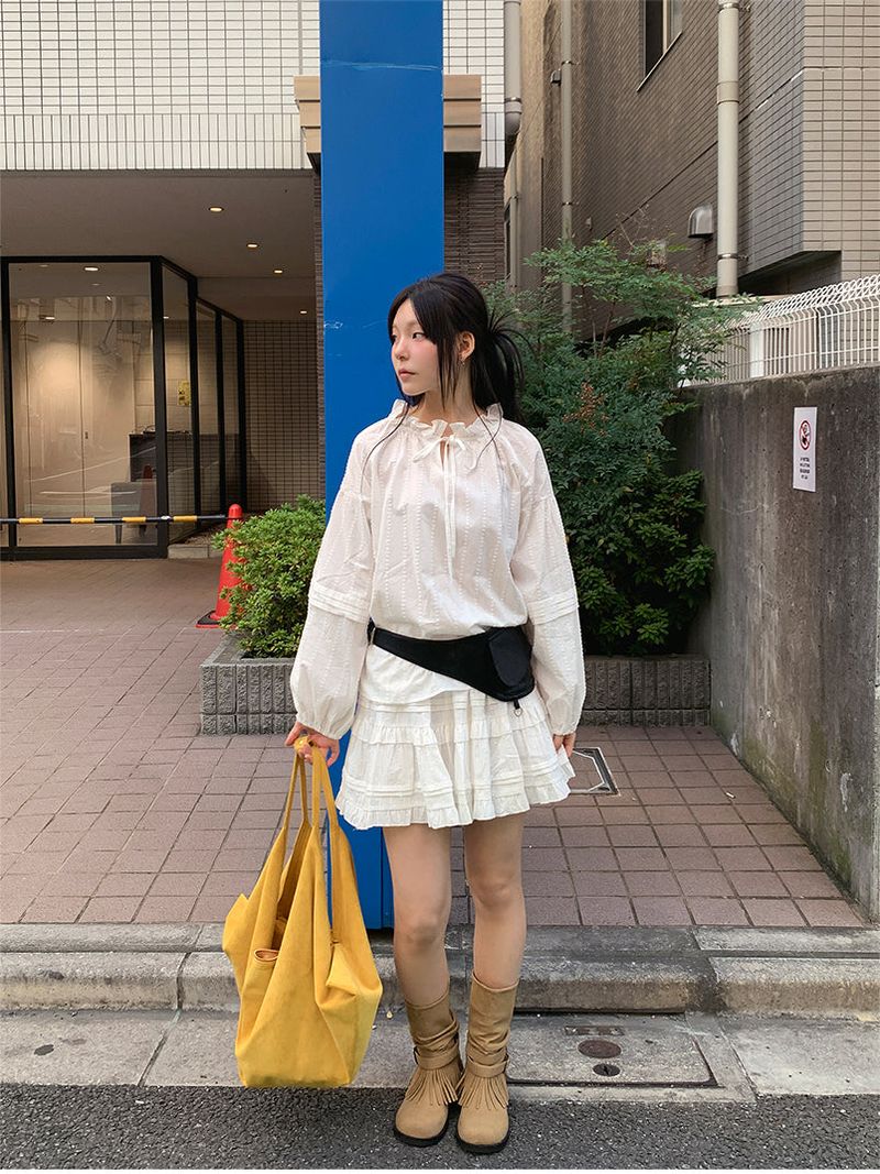 BENNY FRILL PUFF BLOUSE (2C)