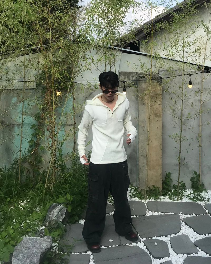Deep-Dye Cotton Cargo Pants