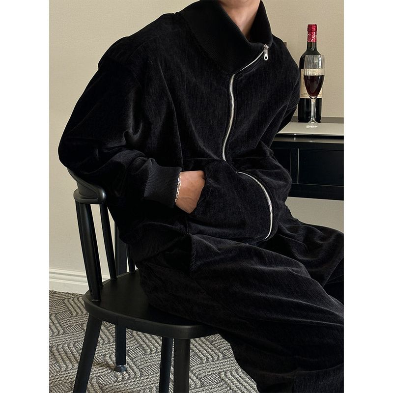 [SET UP가능] Velvet track zip up(4color)