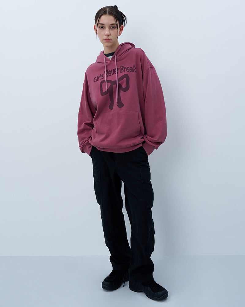 NEVER BREAK PIGMENT HOODIE-PURPLE