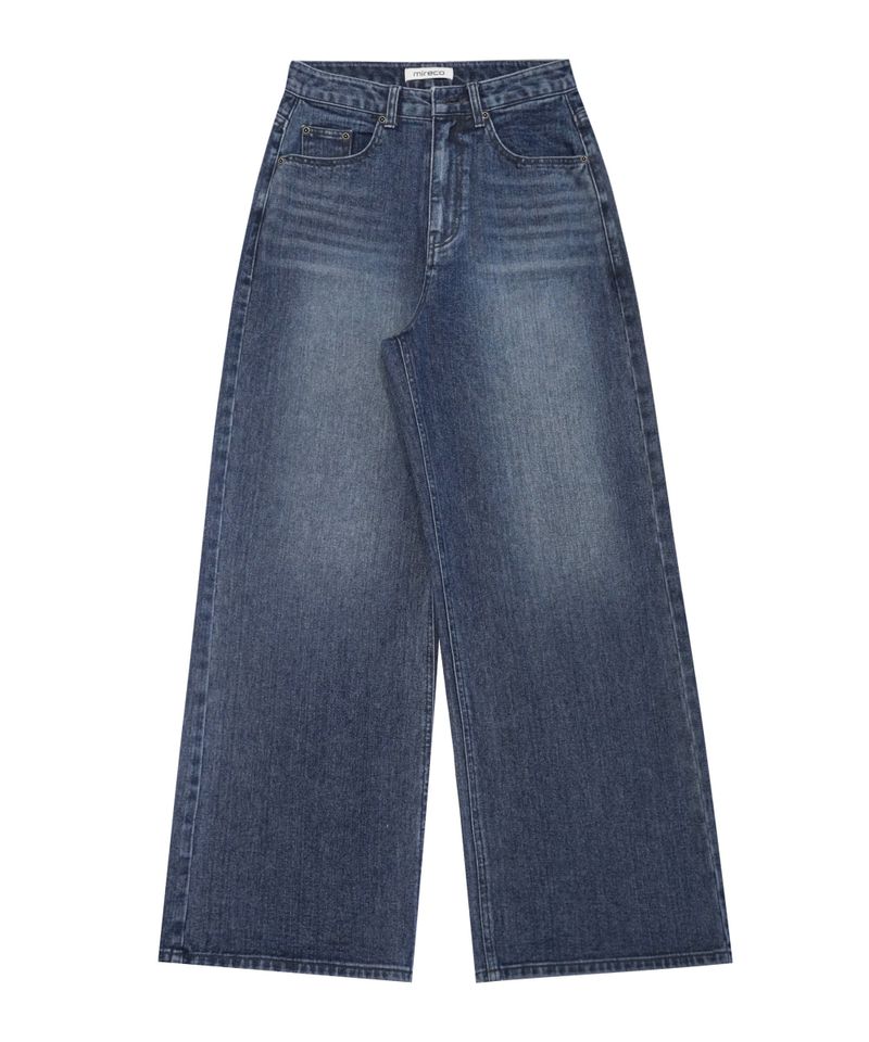 STITCH LINE WIDE DENIM PT BLUE