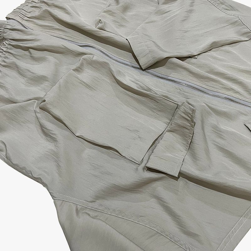 street shape shortsleeve zipup_beige