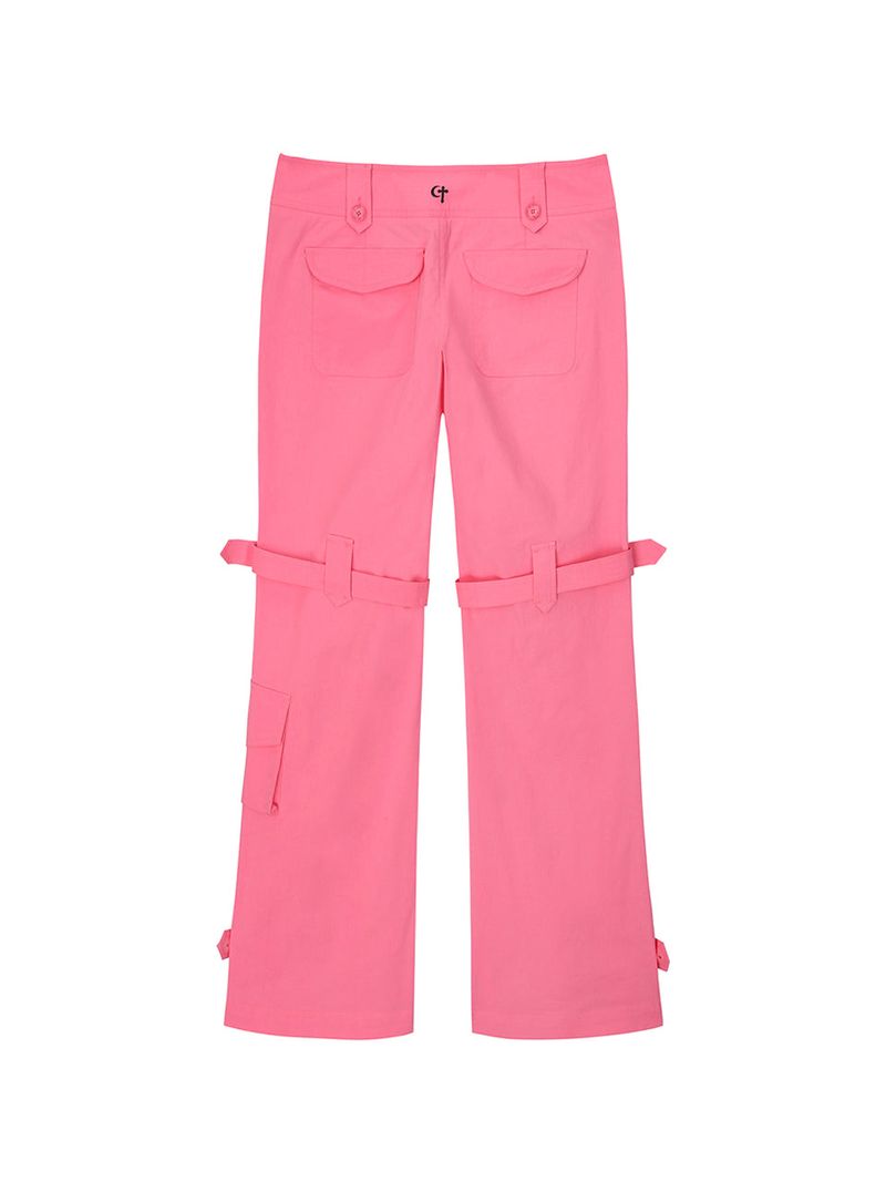 0 8 low-rise belted pants - PINK