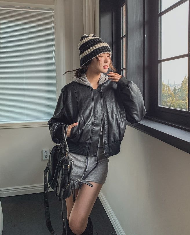 ULAN（ユレン）の「[Mink Lining] Phobia Winter Crop Leather Jacket（Jackets/Outerwear）」