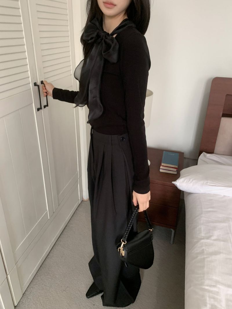 Tilly Tie Scarf Long Sleeve Top