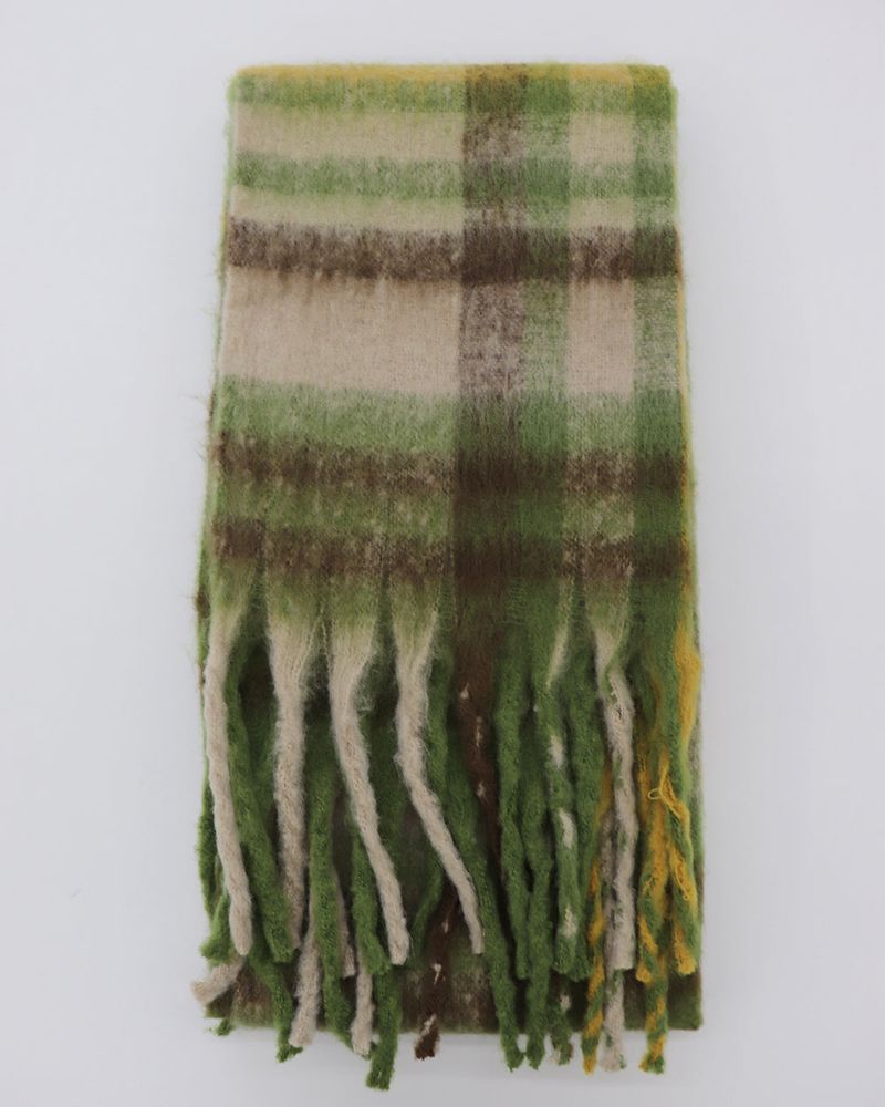 [4 colors] Pran Winter Long Checkered Muffler